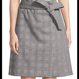 Imnyc Isaac Mizrahi Plaid Pleat Skirt Size Medium in Gray